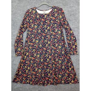 Old Navy Floral Long Sleeve Dress Womens S Small Blue Red Yellow Flowers